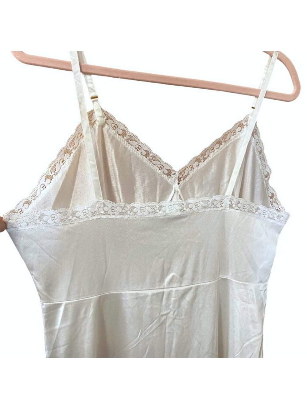 Vintage Dusk to Dawn Slip Coquette Twee Goth Cream Lace Trim 42C Lingerie - Picture 5 of 11